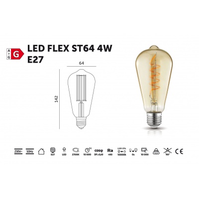 Žiarovka LED FLEX ST64 4W E27 2700K