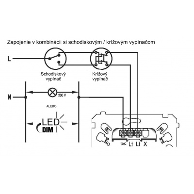 Stmievač otočný Simon 54 premium pre LED modul biely