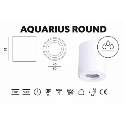 LED svietidlo AQUARIUS IP44 ROUND biele