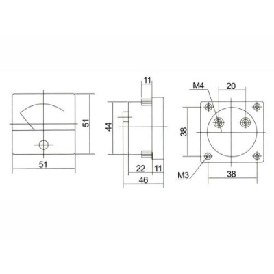 AMPÉRMETER analógový 20A