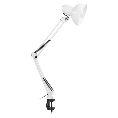 Stolná kovová lampa DEON biela, E27, 60W