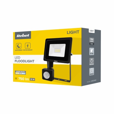 LED Reflektor 10W s detektorom pohybu 3000K Rebel