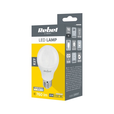 Žiarovka LED G45 8W E27 3000K 230V Rebel