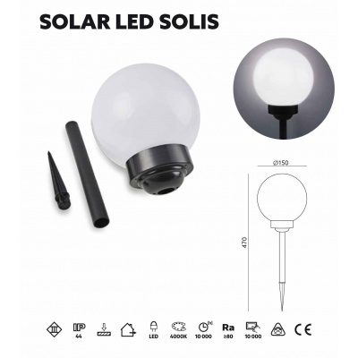 Záhradné solárne svietidlo SOLIS LED 0,24W, 15cm, 4000K