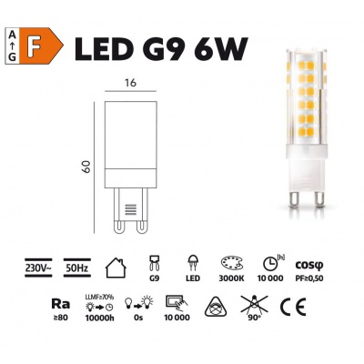 Žiarovka LED G9 6W 3000K 350LM KOBI