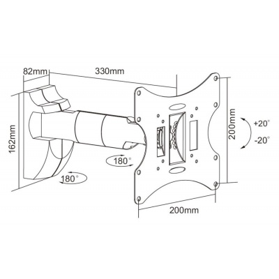 Držiak LCD TV 23 - 42" čierny