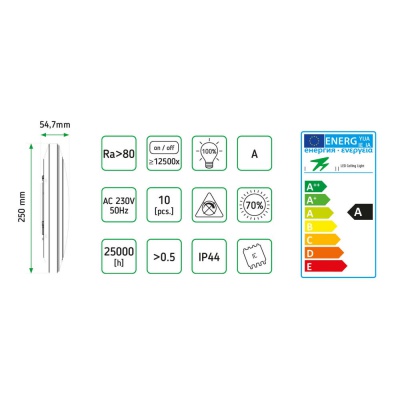 LED Svietidlo okrúhle 12W, IP44, 4000K, 855lm