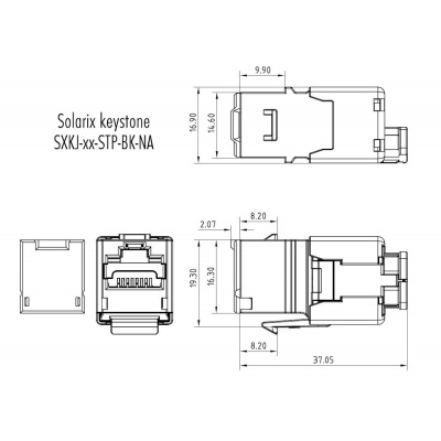 Keystone Solarix CAT5E STP RJ45 rýchlozarezávací tienený