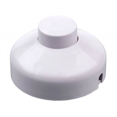 Prepínač priebežný nožný biely 1A/250V Prepínač priebežný nožný biely 1A/250V