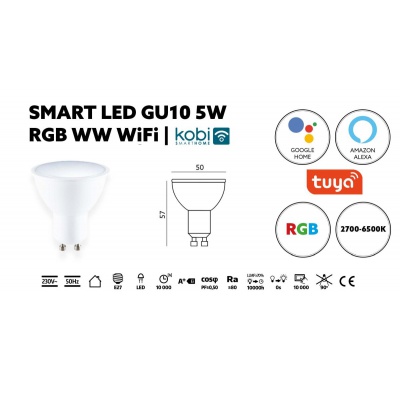 SMART LED ŽIAROVKA 5W GU10 RGB WW WiFi