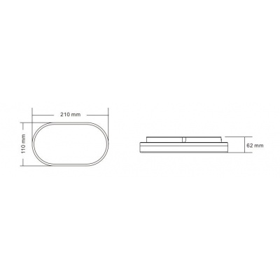 LED Svietidlo plafoniera ovál 15W 4000K čierne IP54 CABE ELWATT