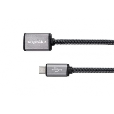 Kábel USB A(zásuvka)-micro USB,OTG 20cm Kruger&Matz