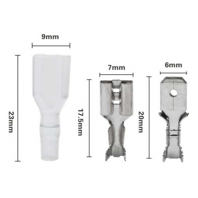 Sada konektorov 6,3mm izolované E5933 (100ks)