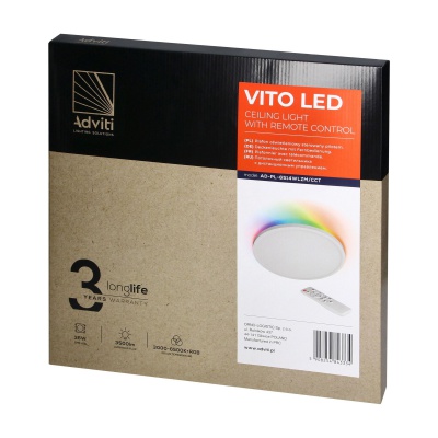 Stropné LED svietidlo VITO 36W, CCT+RGB, 3500lm, DO