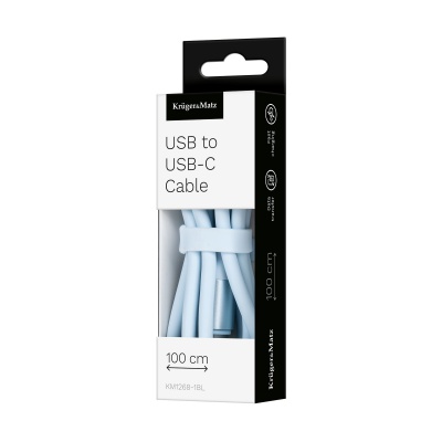 Kábel USB - USB typ C 1m silikonový modrý Kruger&Matz Basic