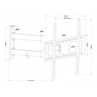 Držiak LCD TV 40 - 65" UPA36-463 čierny