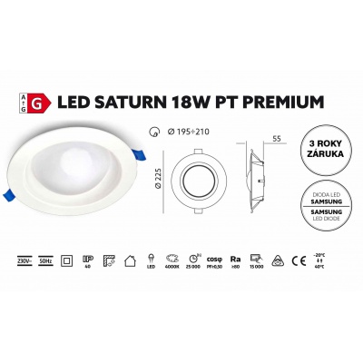 Svietidlo LED SATURN 18W 4000K PREMIUM