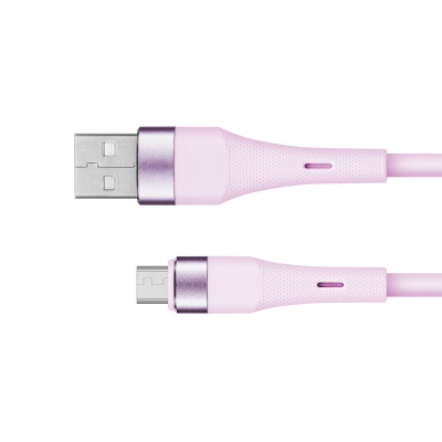 Kábel USB - micro USB 1m silikonový ružový Kruger&Matz Basic