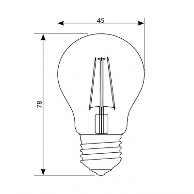 Žiarovka LED 4W, E27, 3000K, 230V, LED filament, globo