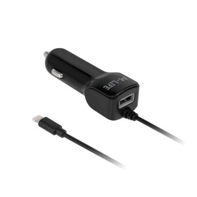 Nabíjačka do auta Lightning+USB 2100 mA M-LIFE