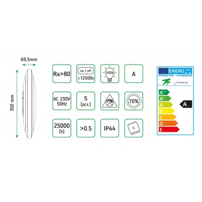 LED Svietidlo okrúhle 16W, IP44, 4000K, 1140lm