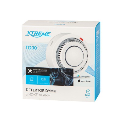 Detektor dymu TD30 WiFi Tuya 2xAAA