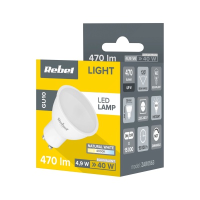 Žiarovka LED 5W GU10 4000K 230V Rebel