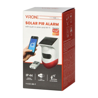 Alarm s dialkovým ovládaním, solárny, WiFi, TUYA