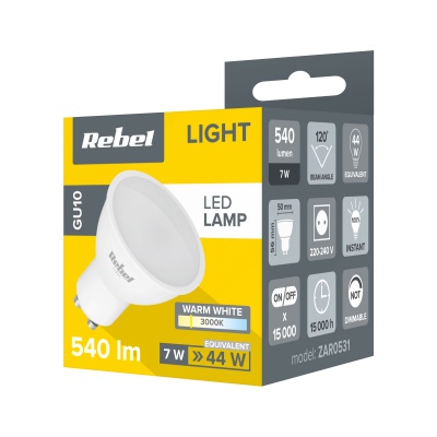 Žiarovka LED 7W GU10 3000K 230V Rebel