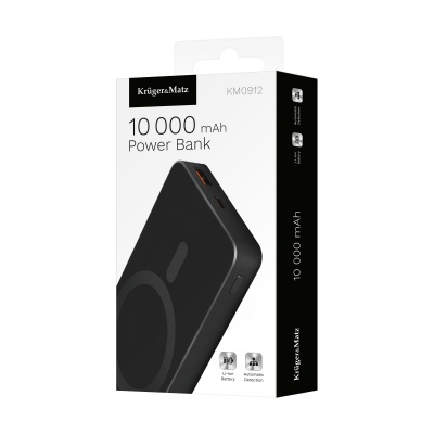 POWER BANK indukčná Kruger&Matz 10000mAh Mag Safe čierna