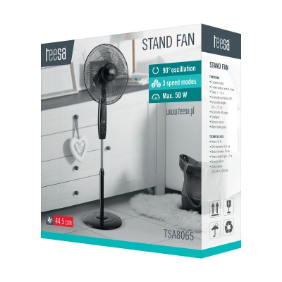Stojanový ventilátor s diaľkovým ovládaním TEESA čierny Stojanový ventilátor s diaľkovým ovládaním TEESA čierny