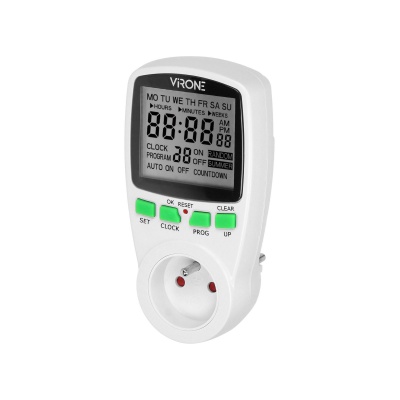 Digitálna časovacia zásuvka s LCD, 230V Digitálna časovacia zásuvka s LCD, 230V