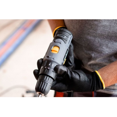 Akumulátorový vŕtací skrutkovač s príklepom 20V 2Ah REBEL TOOLS Akumulátorový vŕtací skrutkovač s príklepom 20V 2Ah REBEL TOOLS