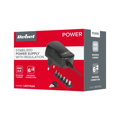 Napájací zdroj s reguláciou 600mA Rebel 3V-12V Napájací zdroj s reguláciou 600mA Rebel 3V-12V