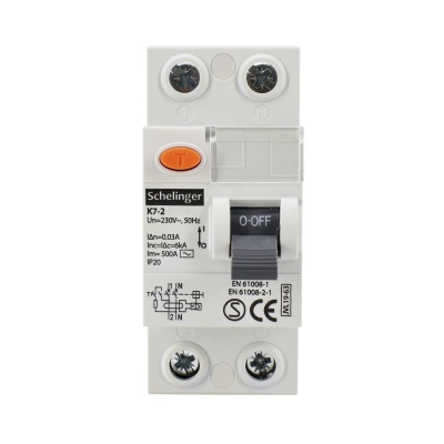 Prúdový chránič "AC" 2P 25A/30mA Schelinger