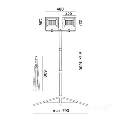 LED reflektor TIGRA TRIPOD 2x100W 4000K IP54