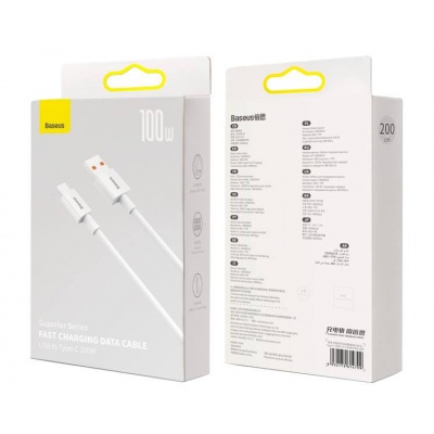 Kábel  Baseus superior USB - USB-C biely 2m 66W