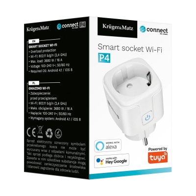 Zásuvka WiFi Connect P4 Tuya Kruger&Matz biela