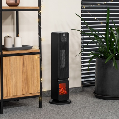 Stĺpový elektrický ohrievač PTC s imitáciou krbu TEESA 800/2000W Stĺpový elektrický ohrievač PTC s imitáciou krbu TEESA 800/2000W