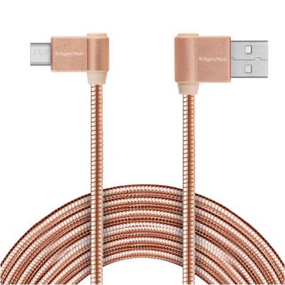 Kábel USB - USB typ C rohový 1m 3A Kruger&Matz Kábel USB - USB typ C rohový 1m 3A Kruger&Matz
