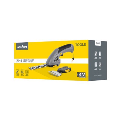 Akumulátorové nožnice na trávu a živý plot 4V REBEL TOOLS
