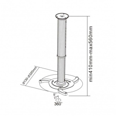 Držiak pre projektory - stropný