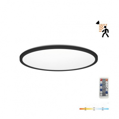 Stropné Led svietidlo NIVERA CIRCLE 12W 3CCT IP54 senzor čierne