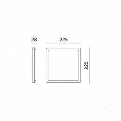 Stropné LED svietidlo NIVERA SQUARE 12W 3CCT IP54 senzor biele