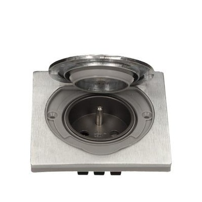 Zásuvka 230V, hermetická kovová IP55 štvorcová