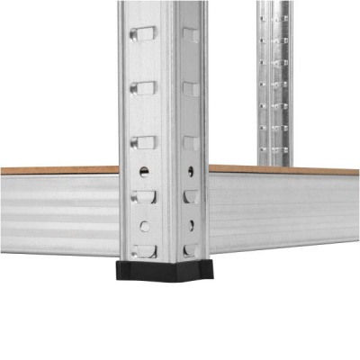 Kovový rohový úložný regál 180x40x70 strieborný Rebel