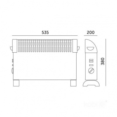 Elektrický konvektorový ohrievač SONDO 2000W TURBO čierny