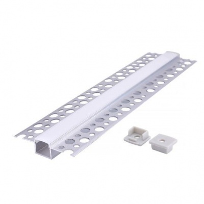 Hliníkový LED profil KG01 pod omietku + mliečny kryt 2m