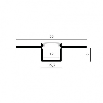 Hliníkový LED profil KG01 pod omietku + mliečny kryt 2m