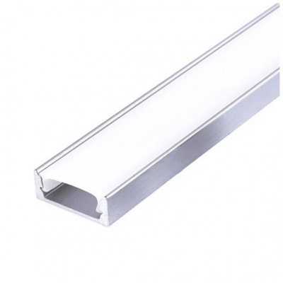 Hliníkový LED profil P01 strieborný + mliečny kryt 2m a koncovky